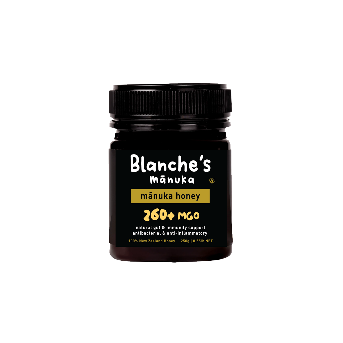 Blanche's Manuka 260+MGO Manuka Honey 250g Jar